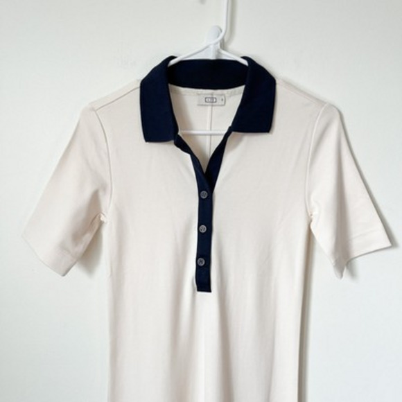 NEW AYR The Scout Seashell Midi Dress XS Collared Coastal Quiet Luxury Nautical - Picture 3 of 14